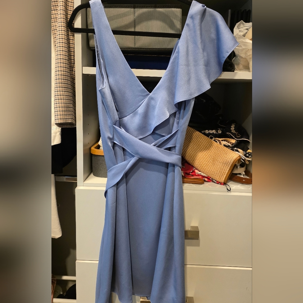 BCBGMaxAzria One Shoulder Blue Dress